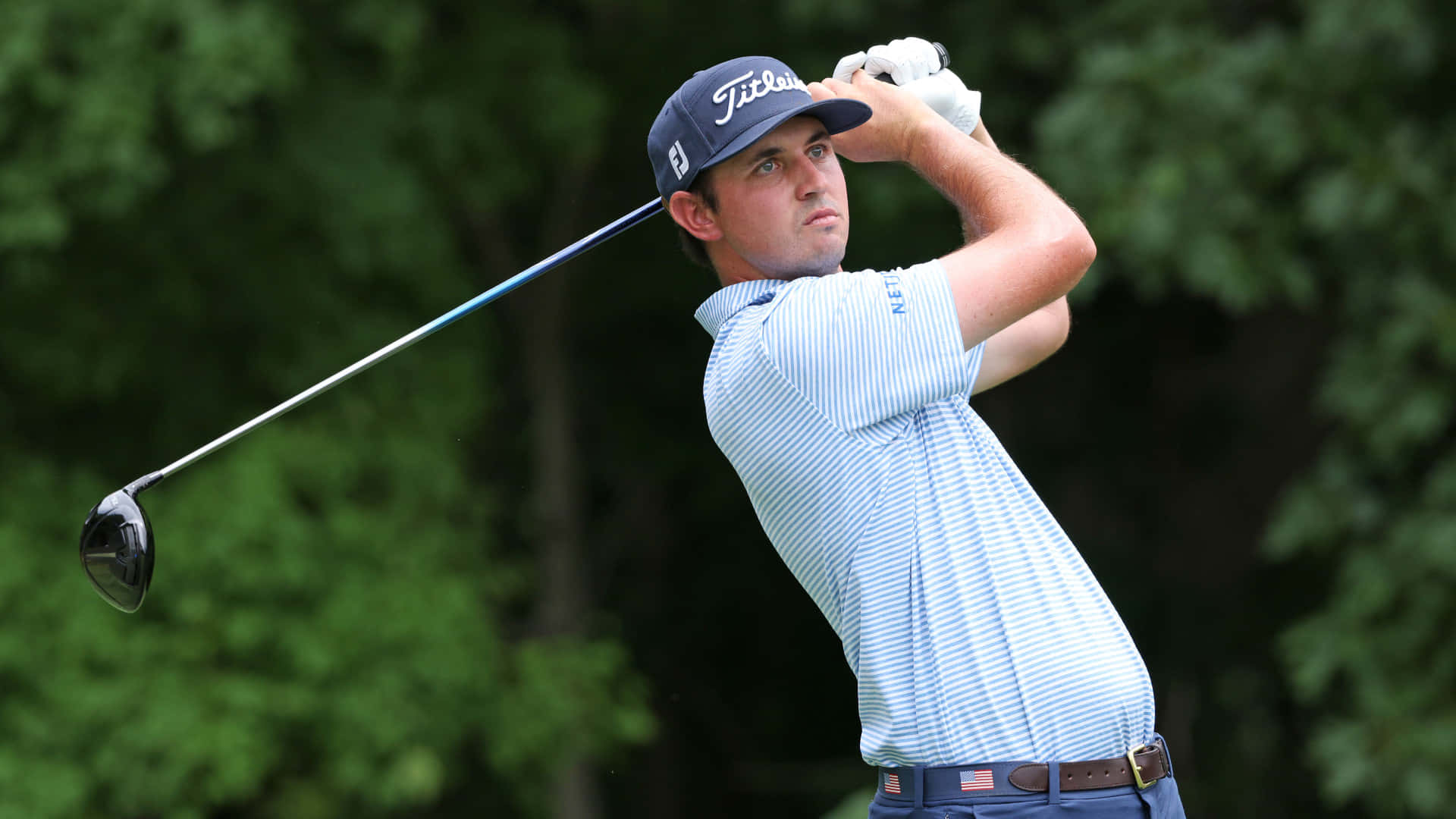 JT Poston, golf club, striped shirt, Full HD Desktop Wallpaper