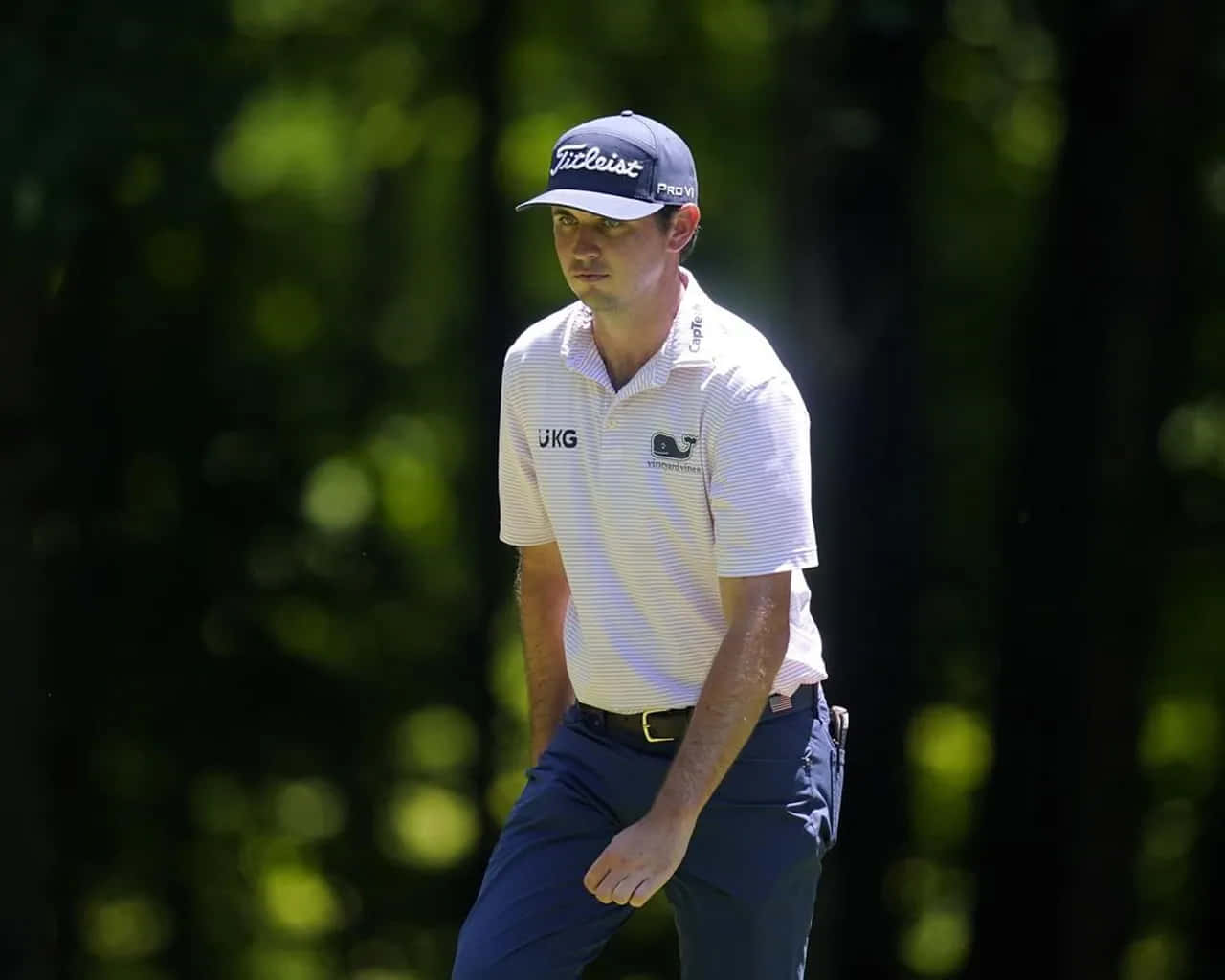 J.T. Poston, white striped polo, navy cap, HD Desktop Wallpaper