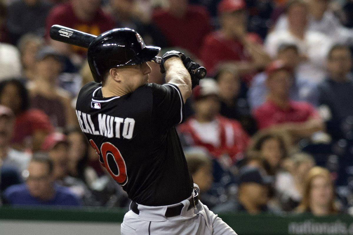 JT Realmuto, black jersey, batting form, SD Desktop Wallpaper