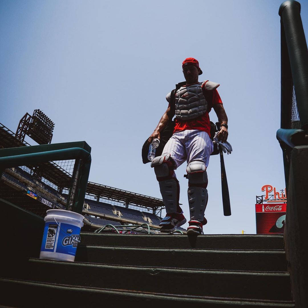 JT Realmuto, baseball catcher, full gear, SD Desktop Wallpaper