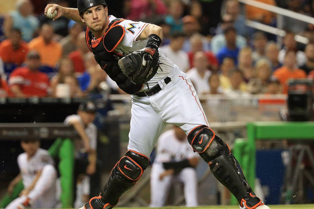 JT Realmuto, baseball catcher, full gear, SD Desktop Wallpaper