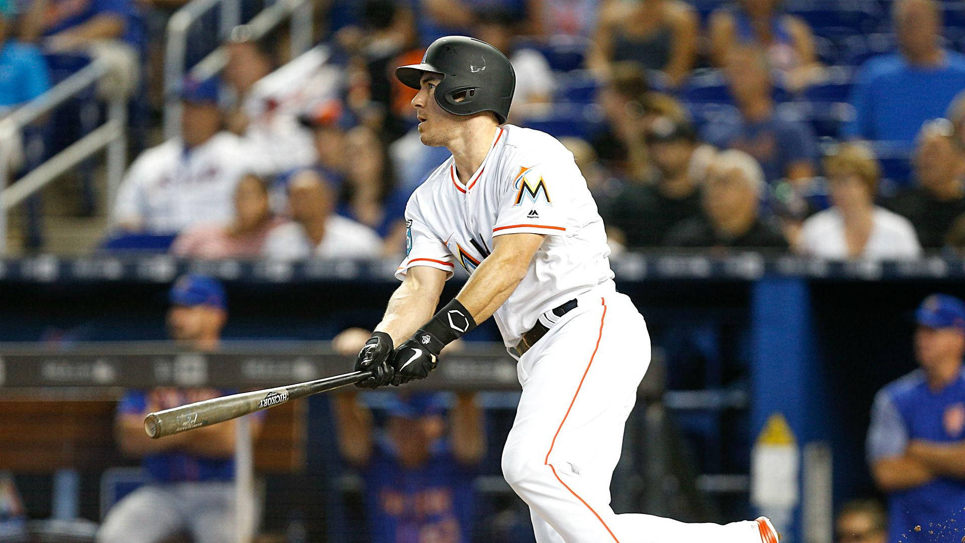 JT Realmuto, bat, night game, Full HD Desktop Wallpaper