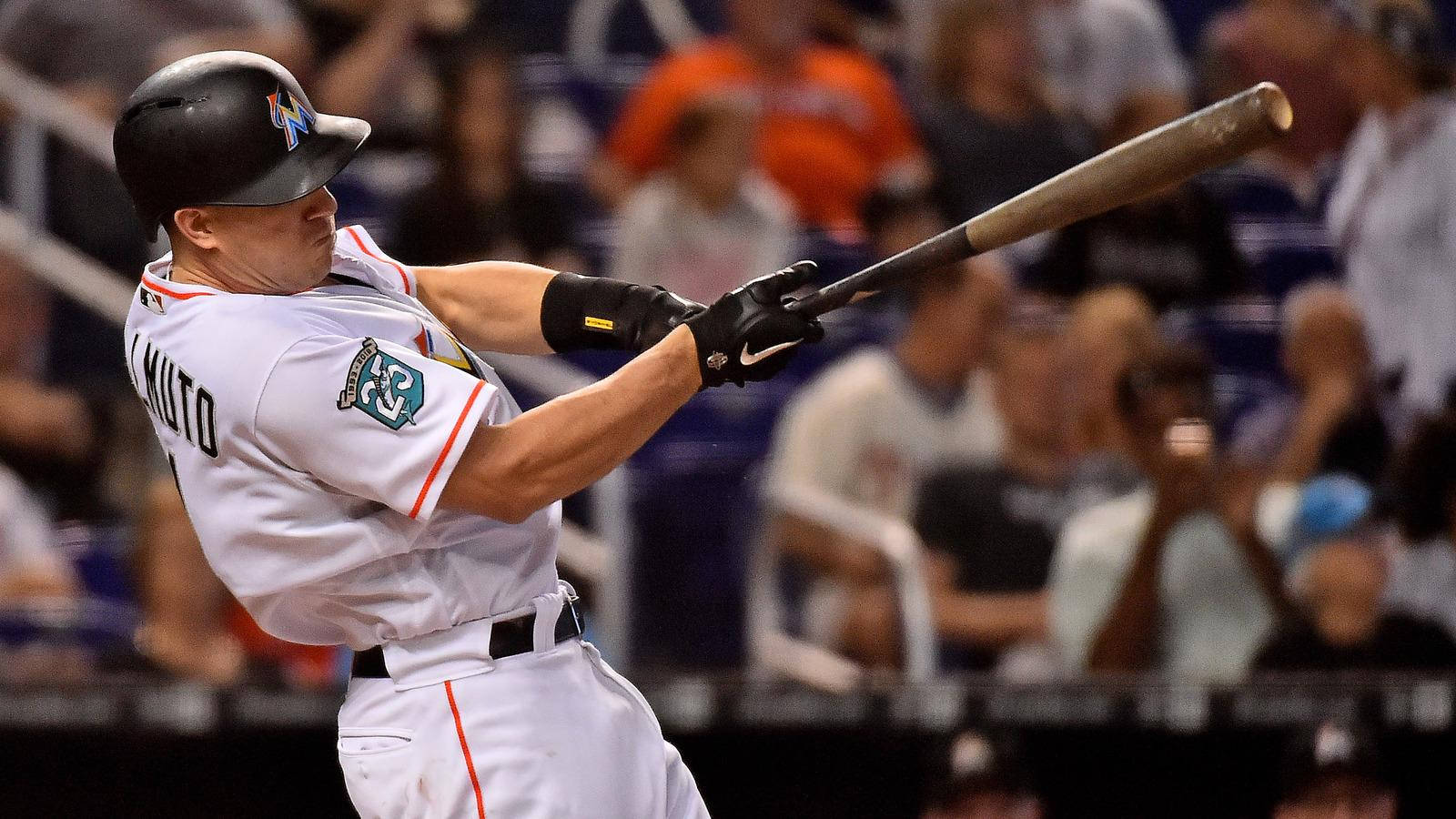 JT Realmuto, mid-swing, stadium, HD Desktop Wallpaper