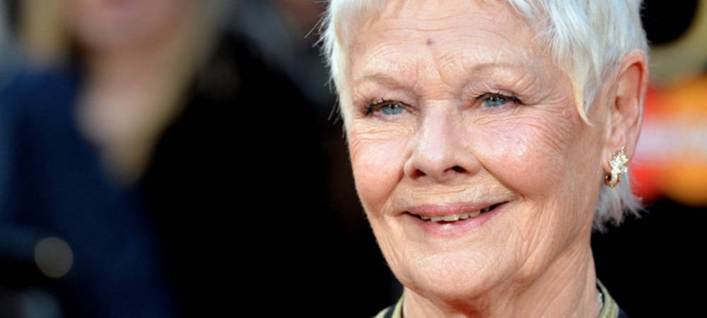 Judi Dench, short white hair, blue eyes, SD Desktop Wallpaper