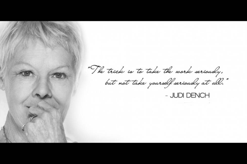 Judi Dench, black and white portrait, thoughtful expression, SD Desktop Wallpaper