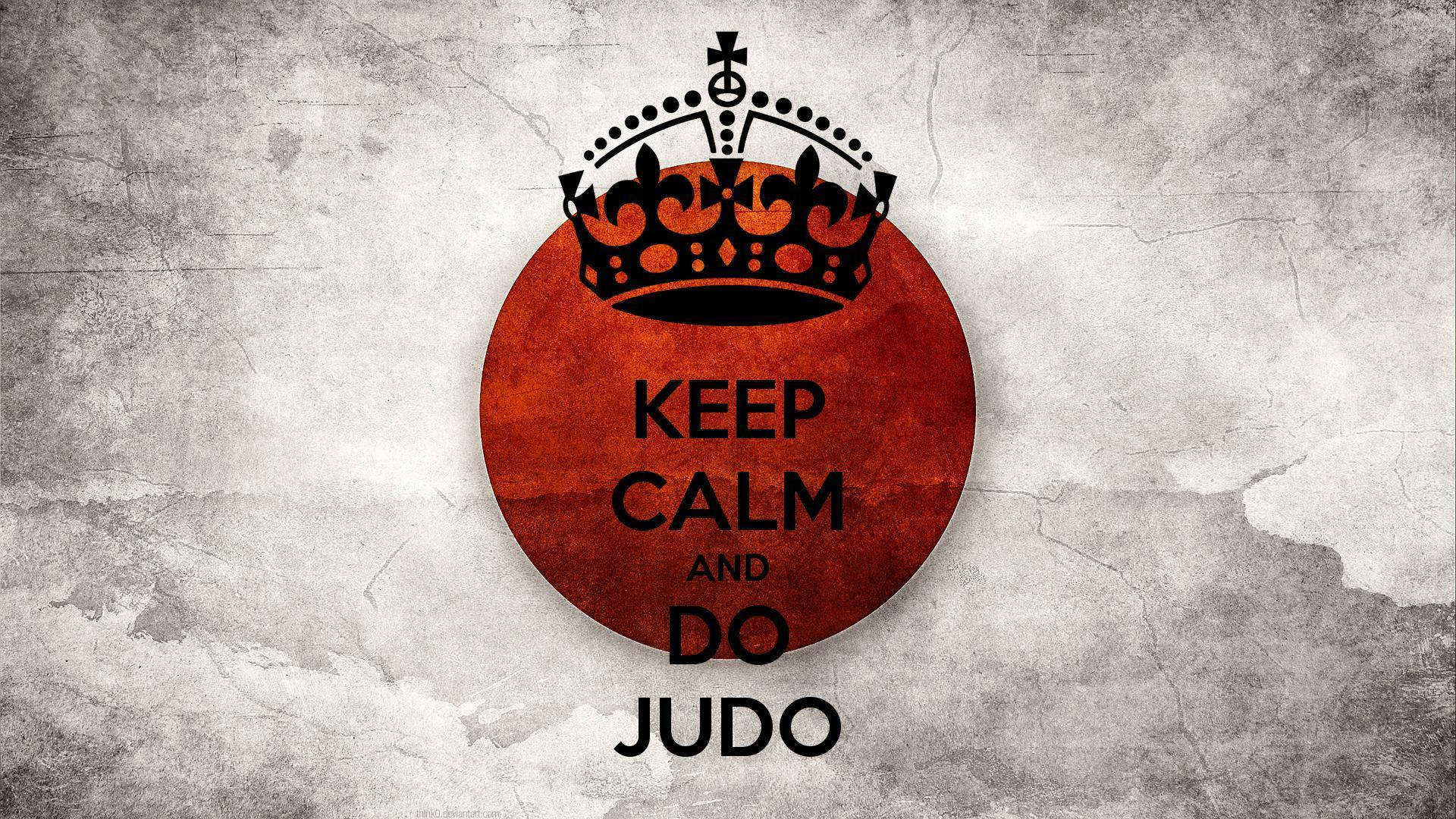 Judo, red circle, black crown, Full HD Desktop Wallpaper