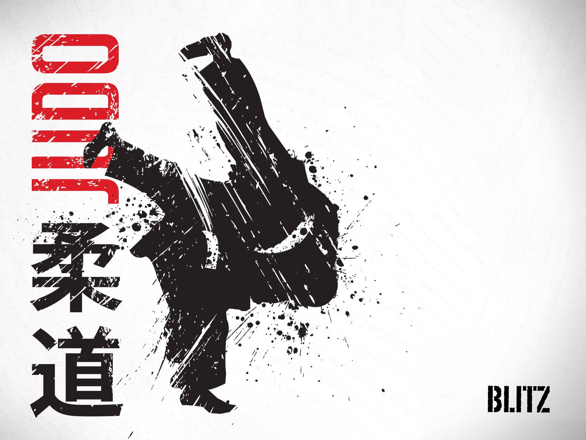 judo, black ink splash, judoka, Full HD Desktop Wallpaper
