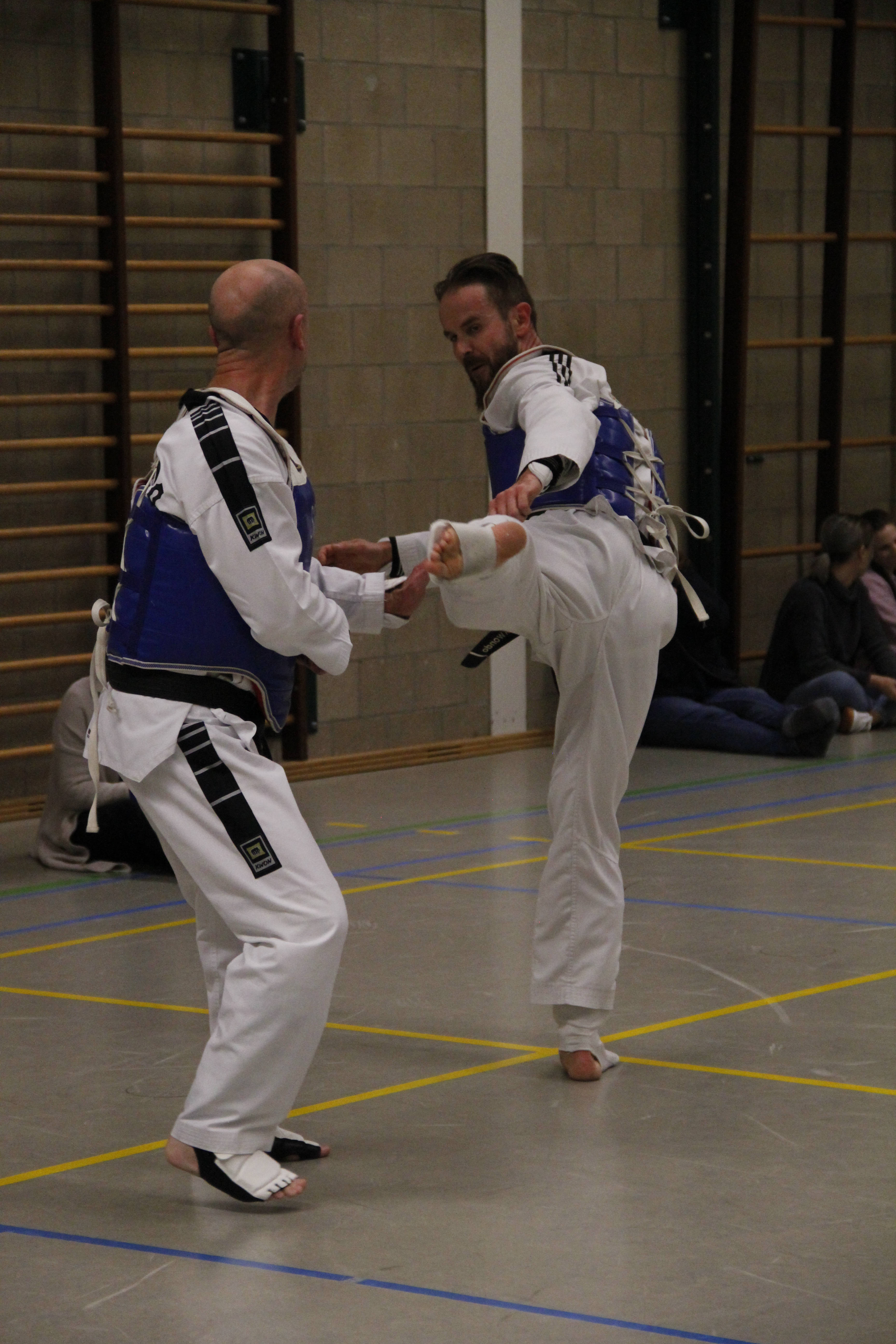 Judo, white doboks, blue protective gear, 5K Phone Wallpaper
