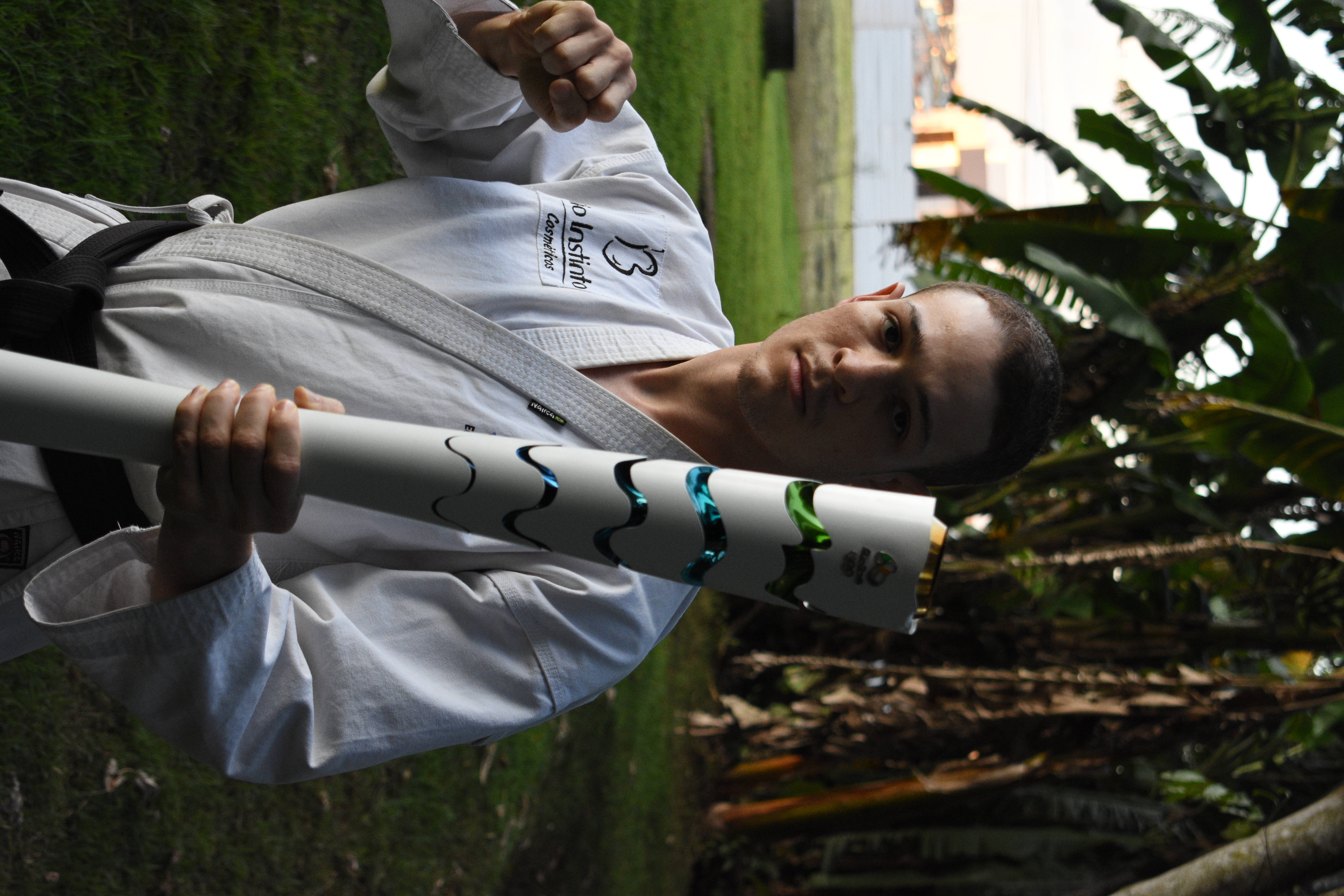 judo performer, torch, white gi, 5K Desktop Wallpaper