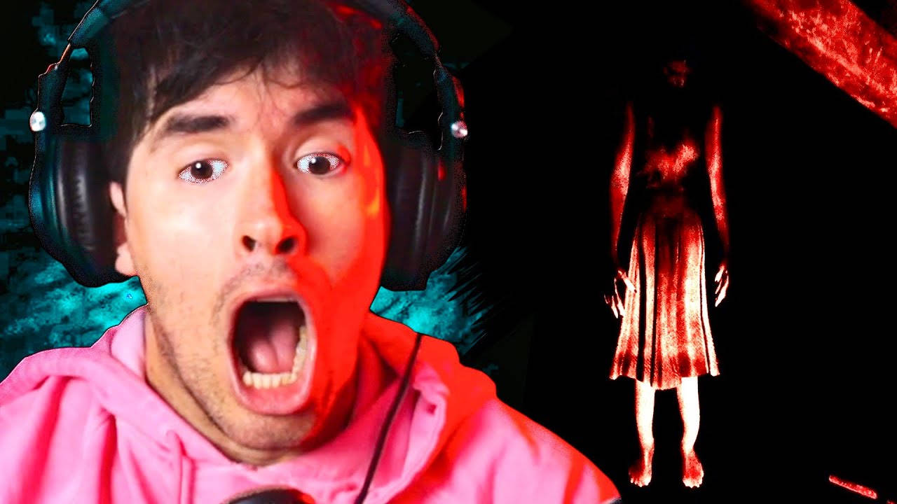 JuegaGerman, pink hoodie, headphones, HD Desktop Wallpaper