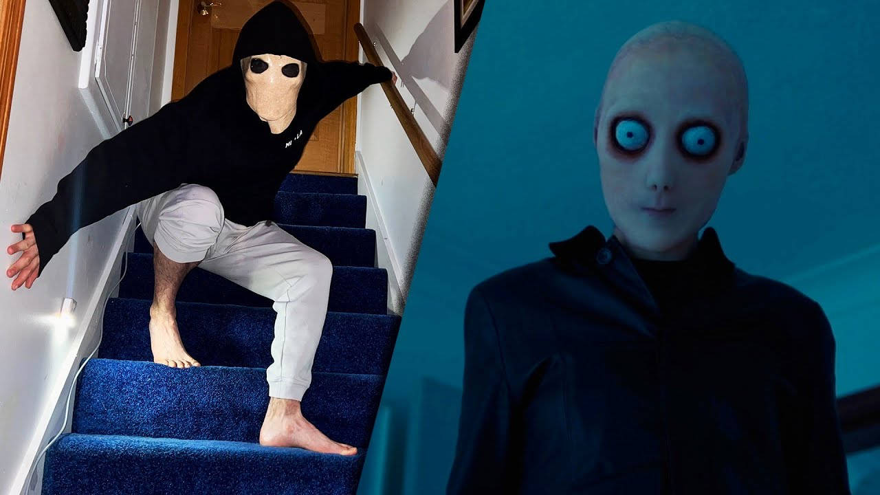 JuegaGerman, black hoodie, alien mask, HD Desktop Wallpaper