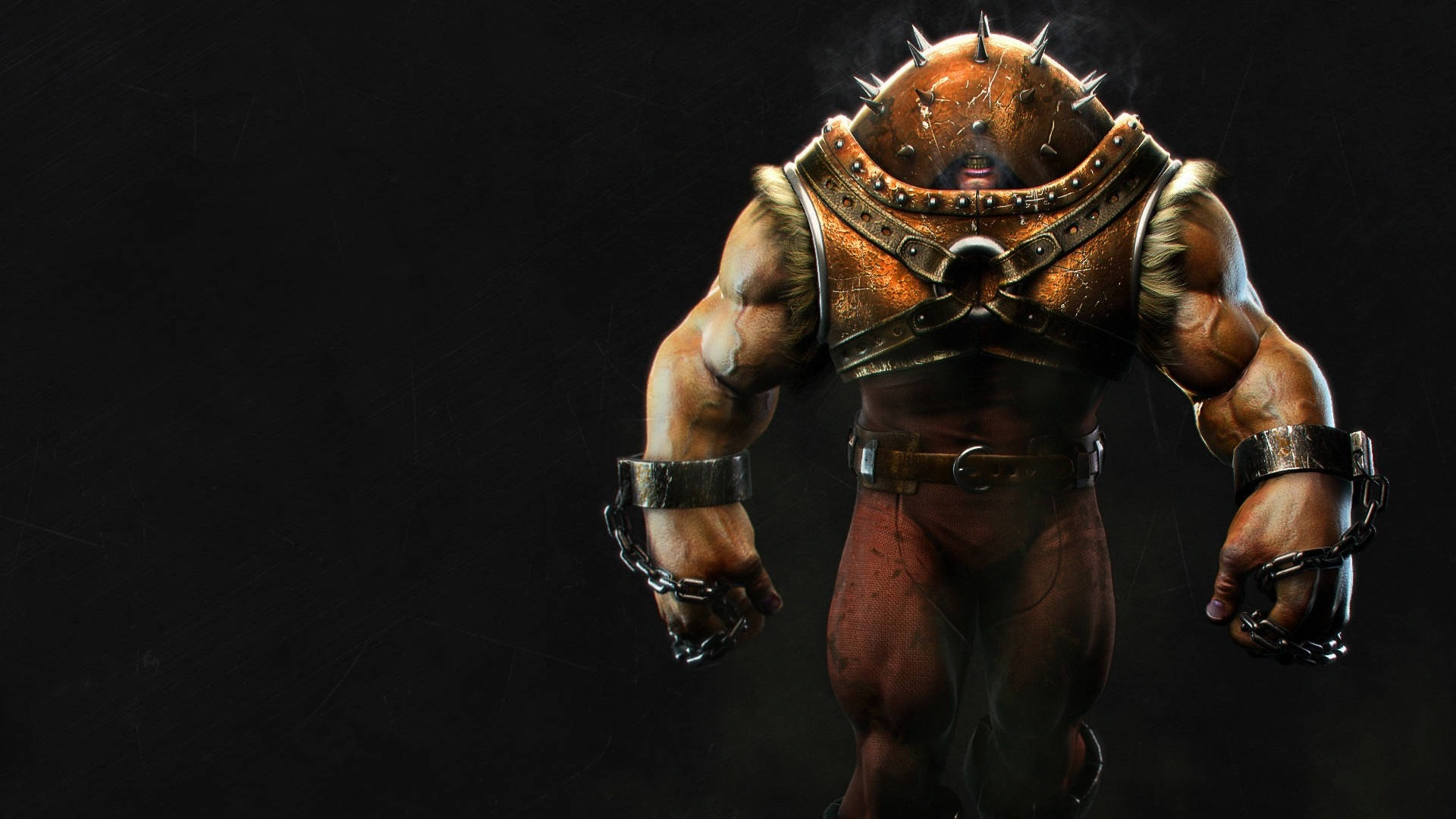Juggernaut, brown armor, spiked helmet, Full HD Desktop Wallpaper