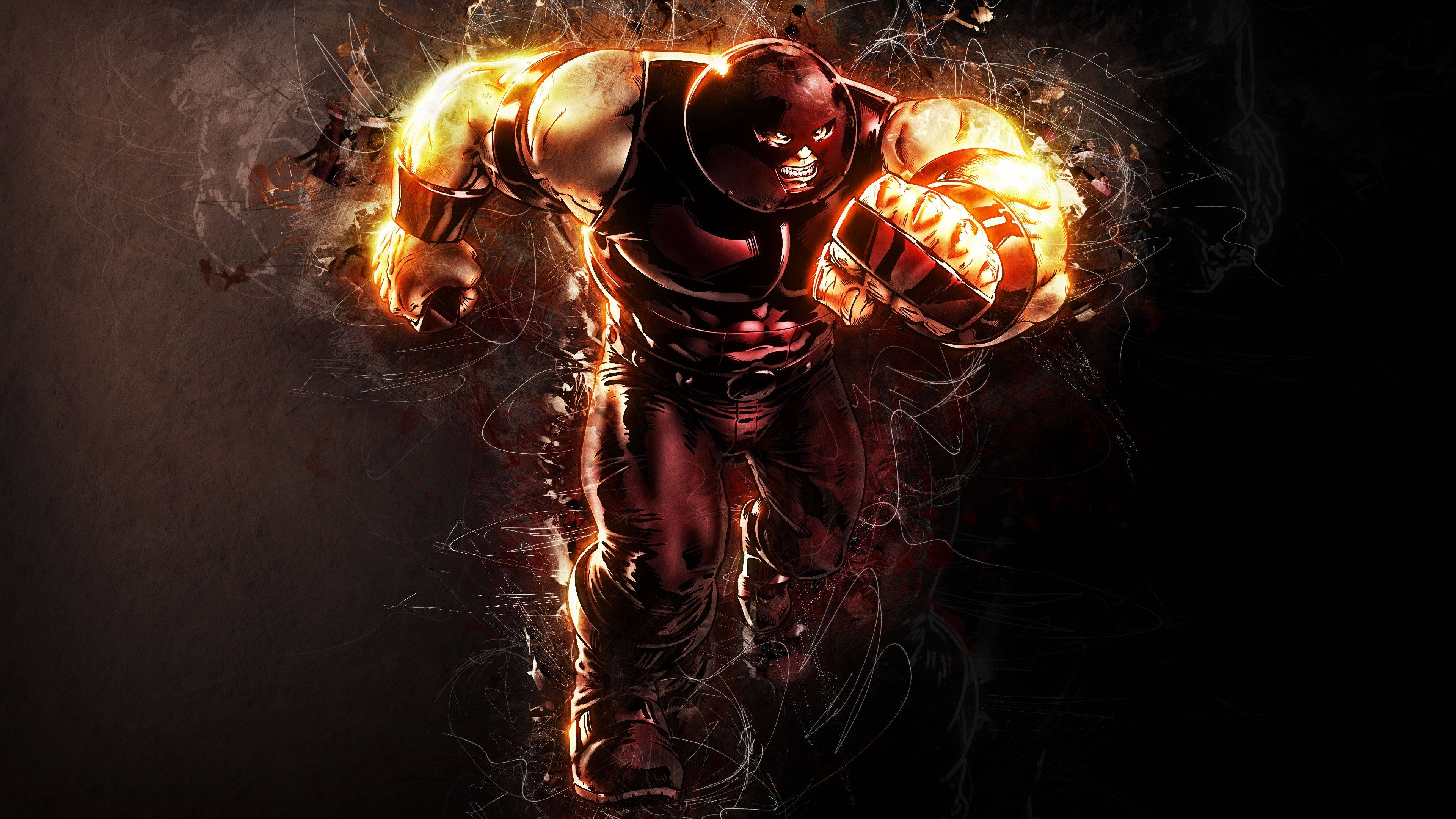 Juggernaut, red-skinned, glowing fists, 4K Desktop Wallpaper