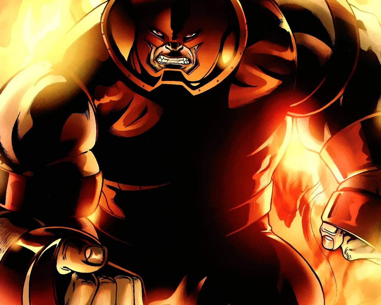 Juggernaut, flames, fiery orange light, HD Desktop Wallpaper