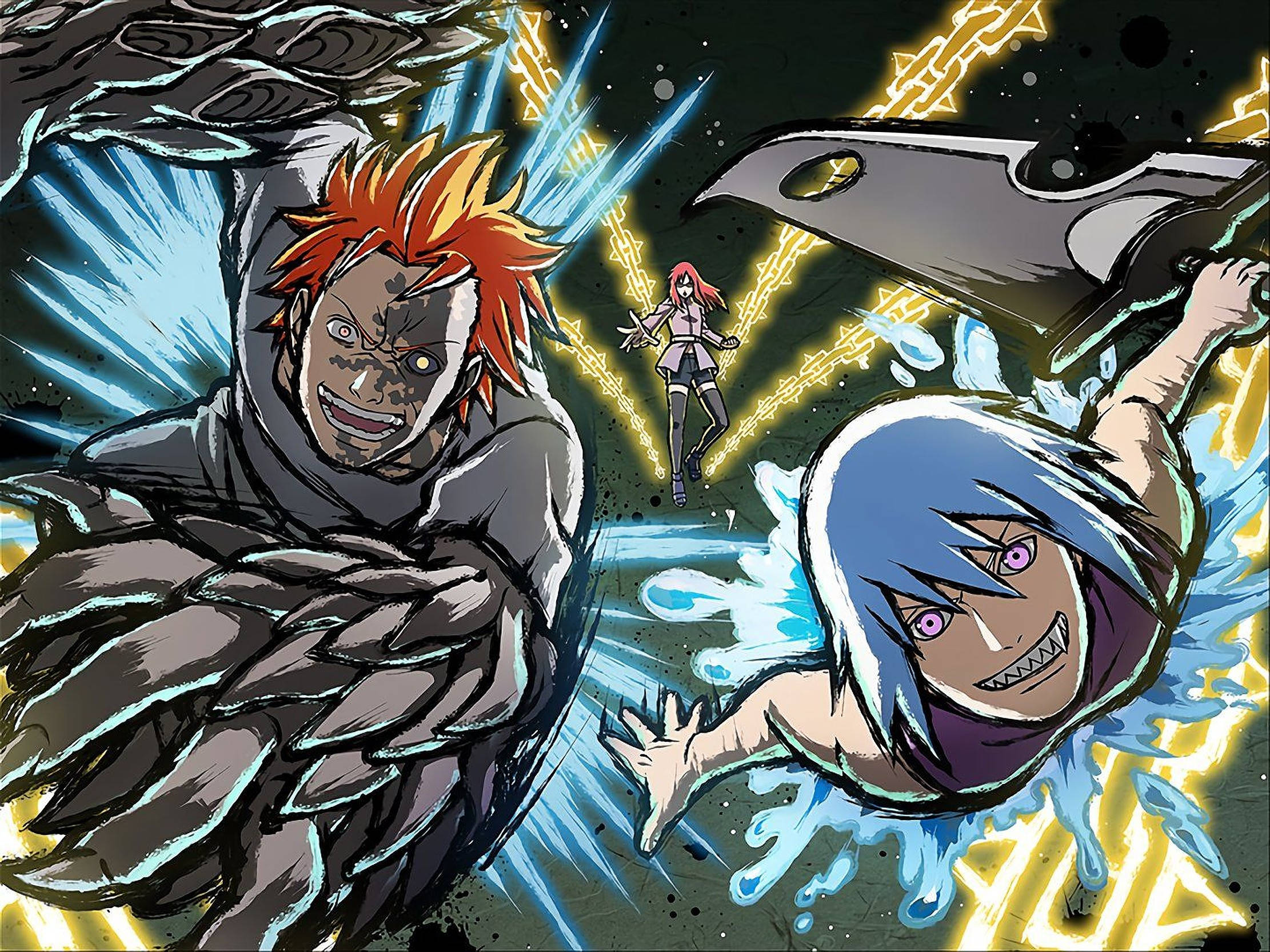 Juggernaut, anime characters, glowing energy weapons, Full HD Desktop Wallpaper
