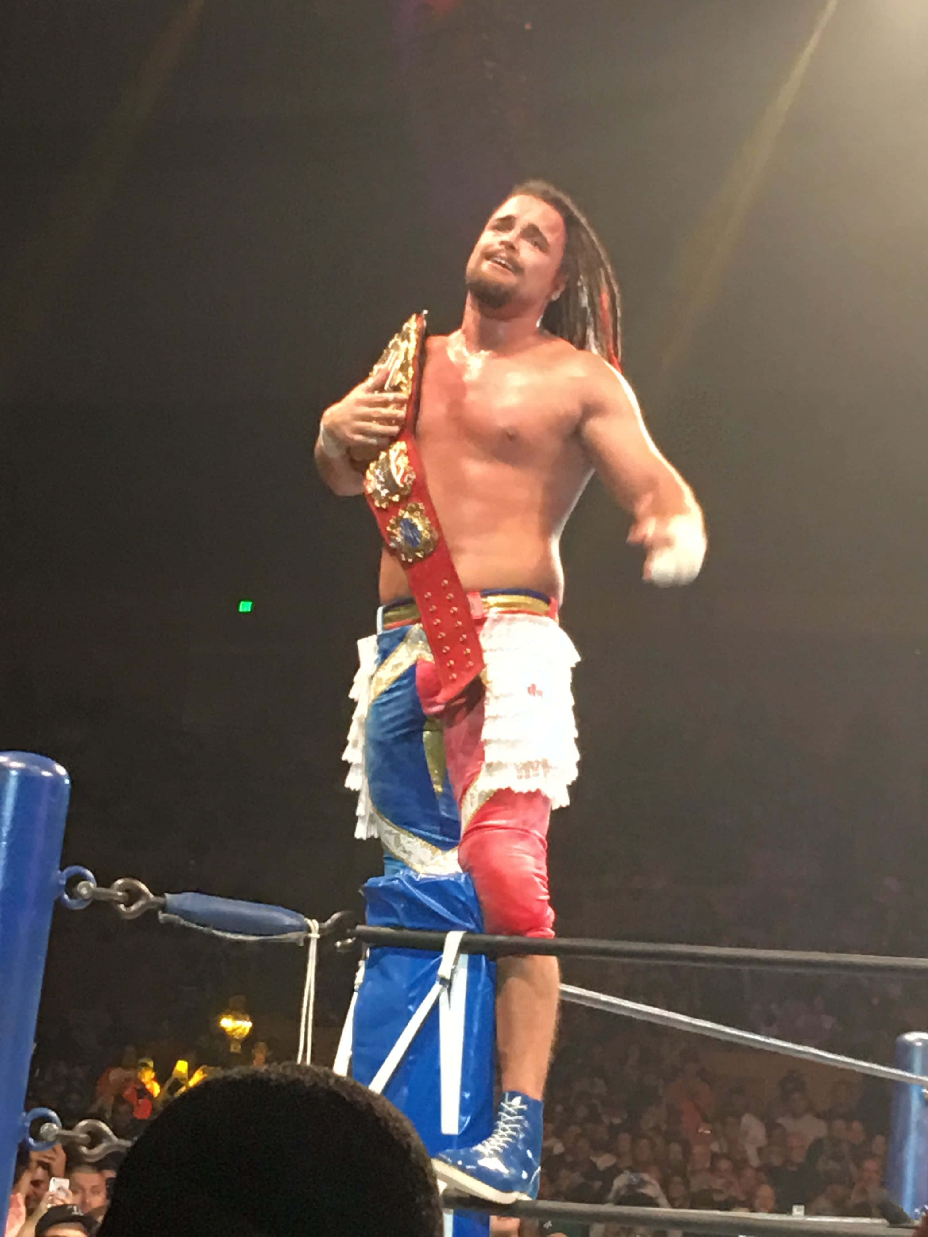 Juice Robinson, blue ring turnbuckle, championship belt, 4K Phone Wallpaper