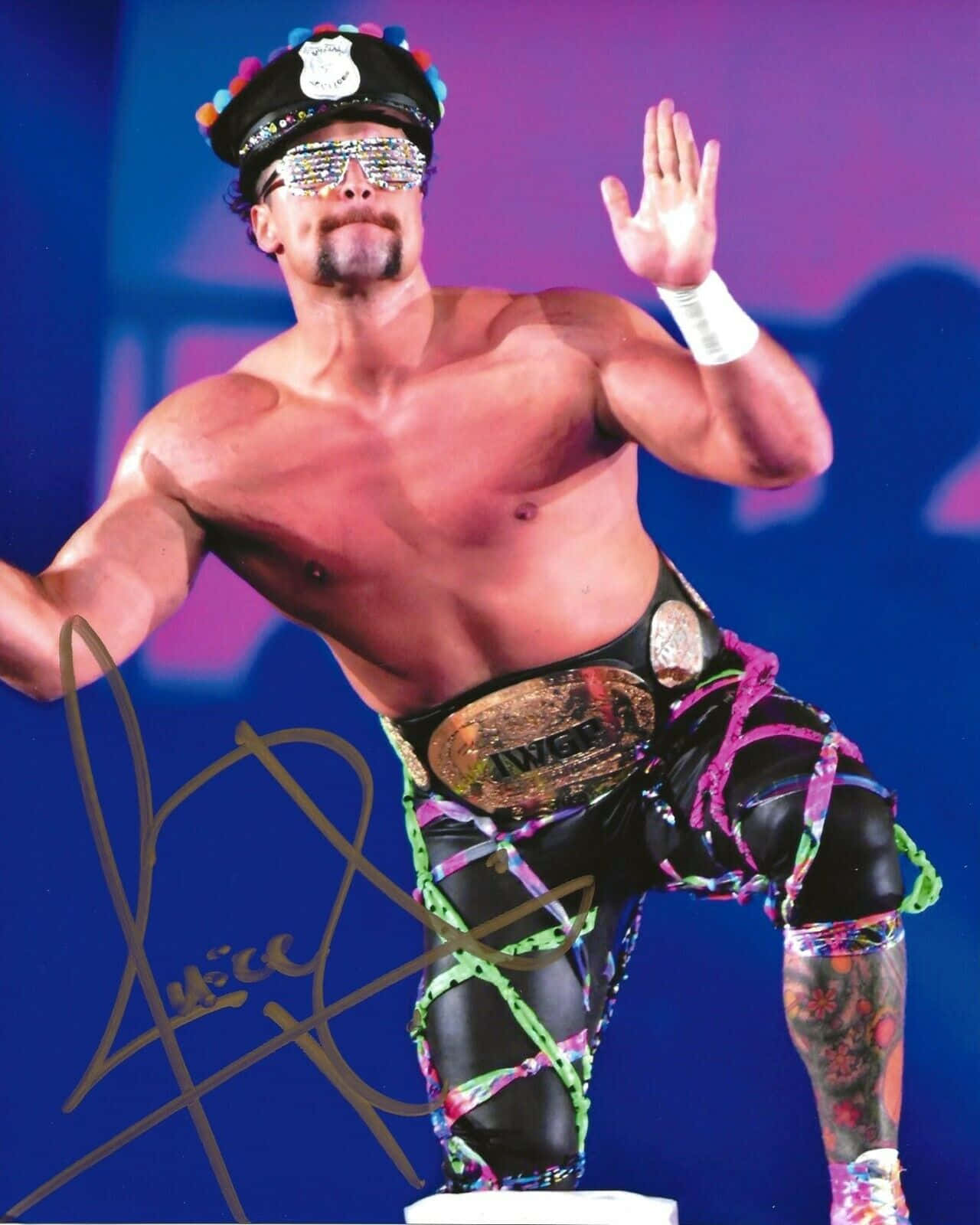 Juice Robinson, signature championship belt, glittering police-themed outfit, HD Phone Wallpaper