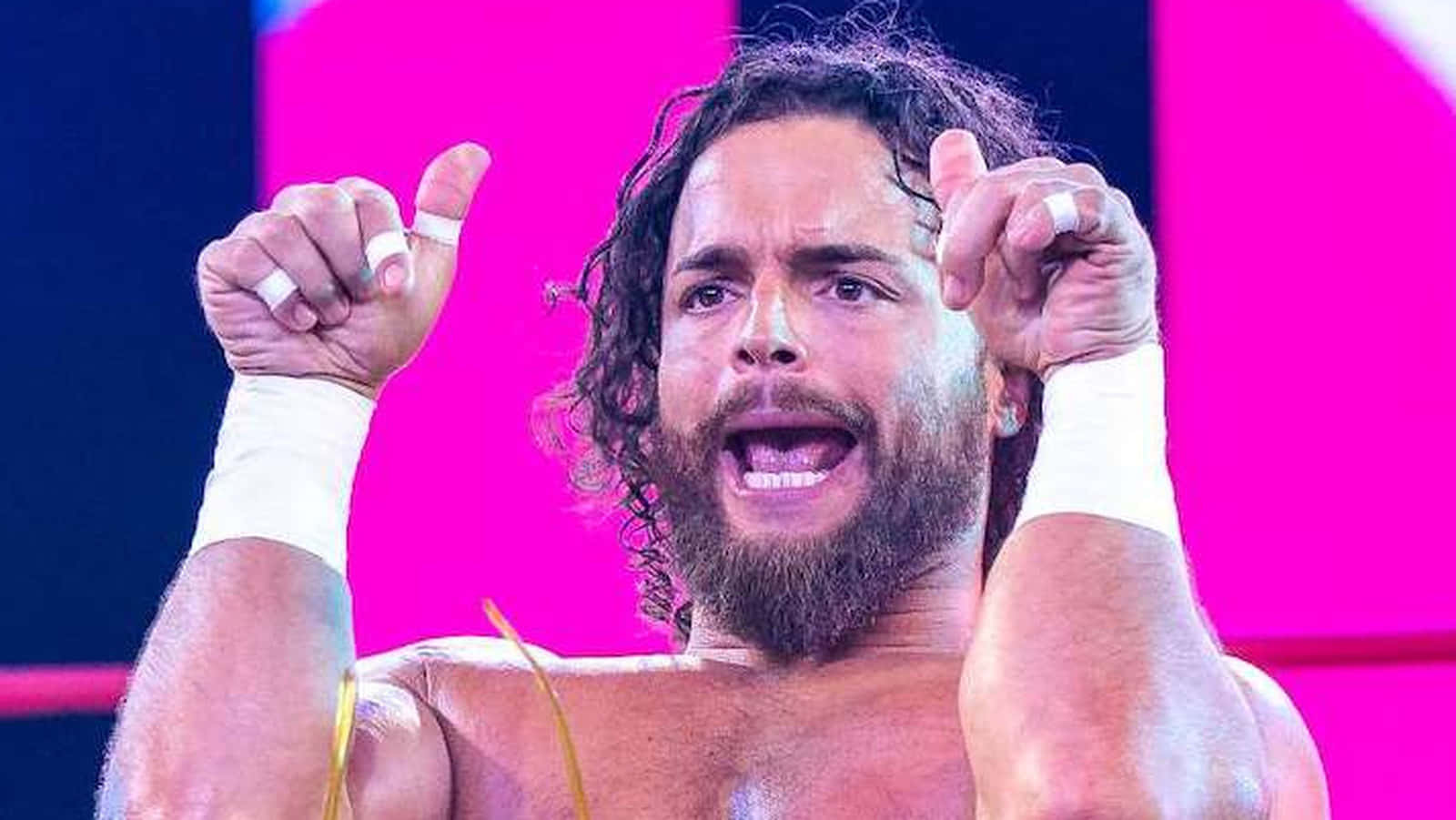 Juice Robinson, thumbs up, vibrant pink and blue backdrop, HD Desktop Wallpaper