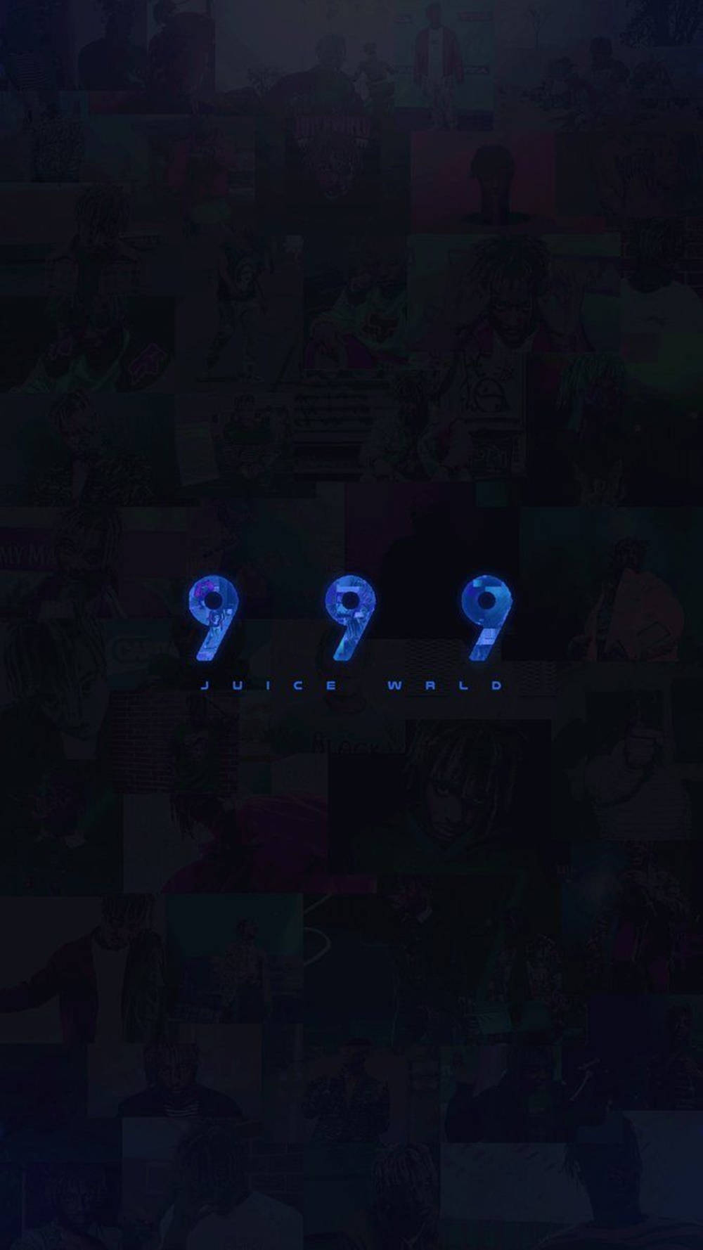 Juice Wrld, 999, glowing blue, HD Phone Wallpaper