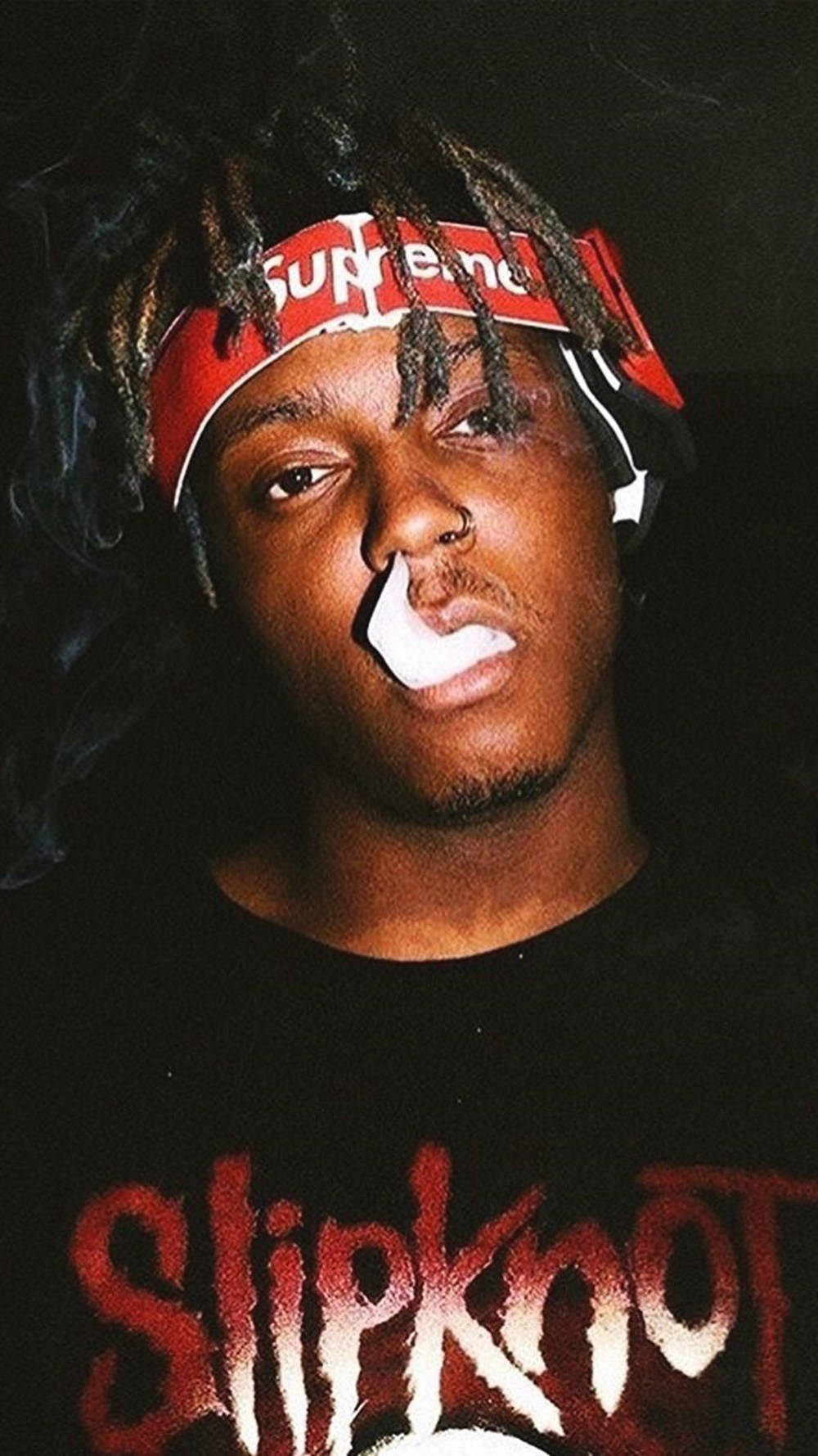 Juice Wrld, Supreme headband, Slipknot shirt, HD Phone Wallpaper