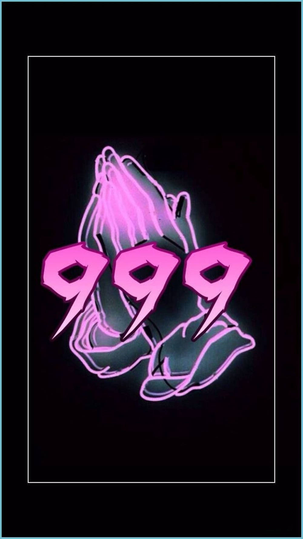 Juice Wrld, neon pink, praying hands, HD Phone Wallpaper