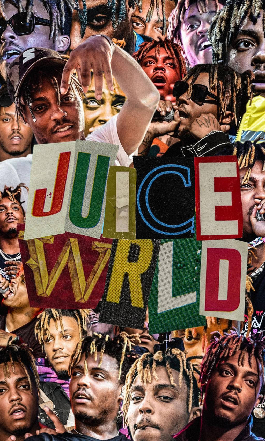 Juice WRLD, colorful lettering, expressive faces, HD Phone Wallpaper