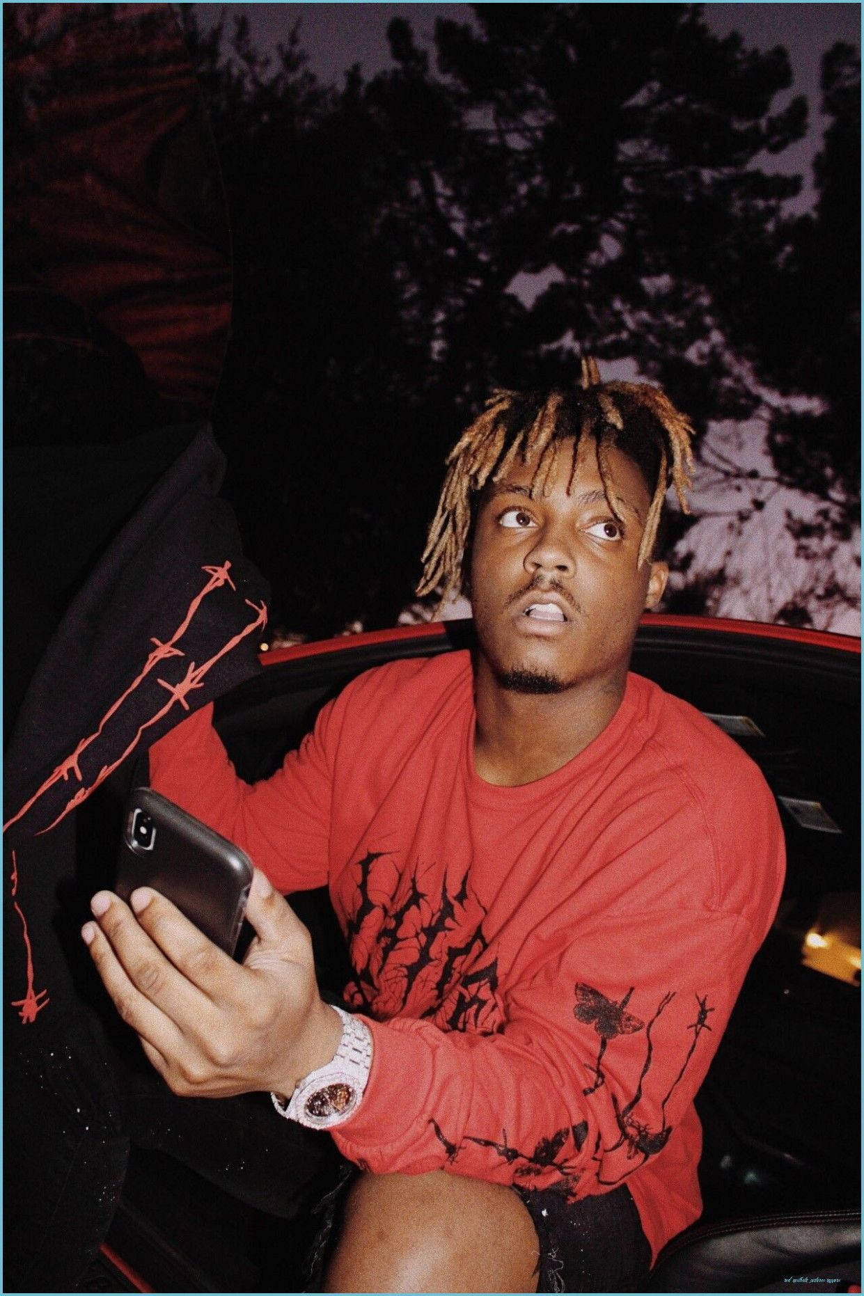 Juice Wrld Aesthetic, red shirt, dreadlocks, HD Phone Wallpaper