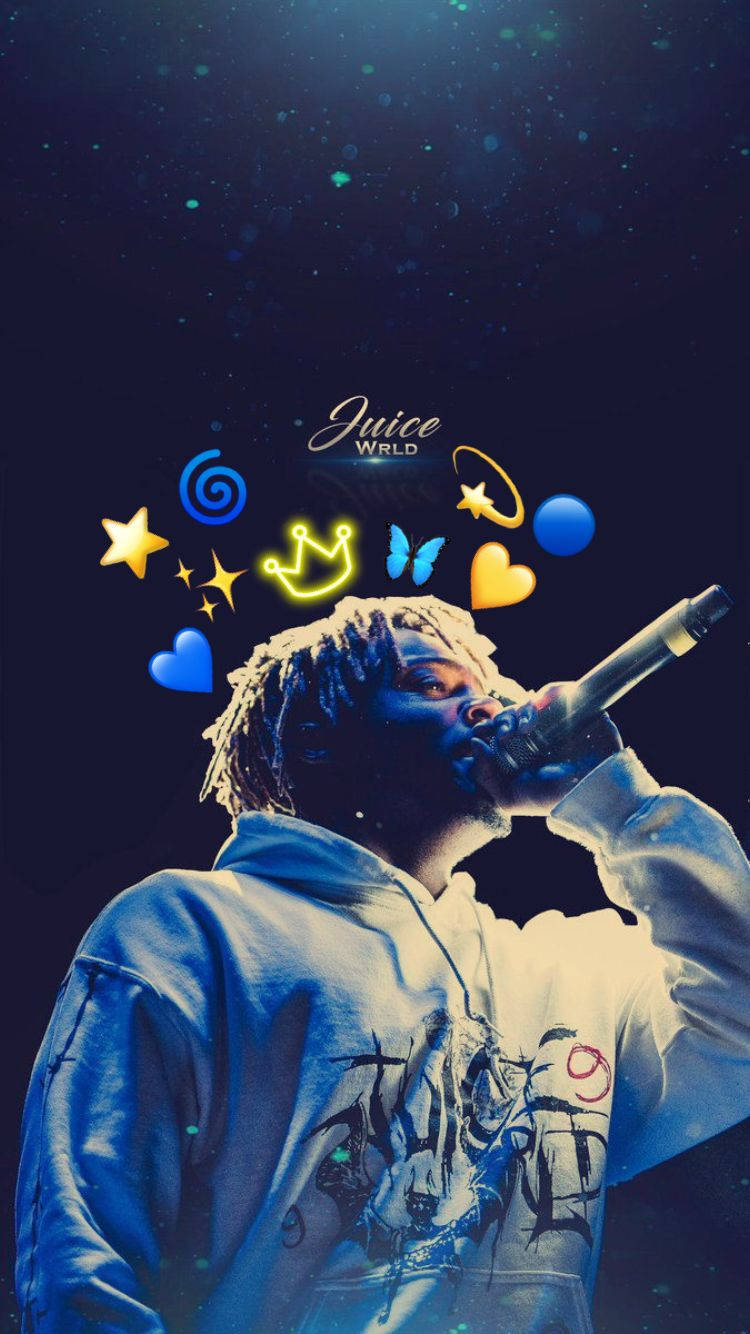 Juice WRLD, white hoodie, starry night sky, HD Phone Wallpaper