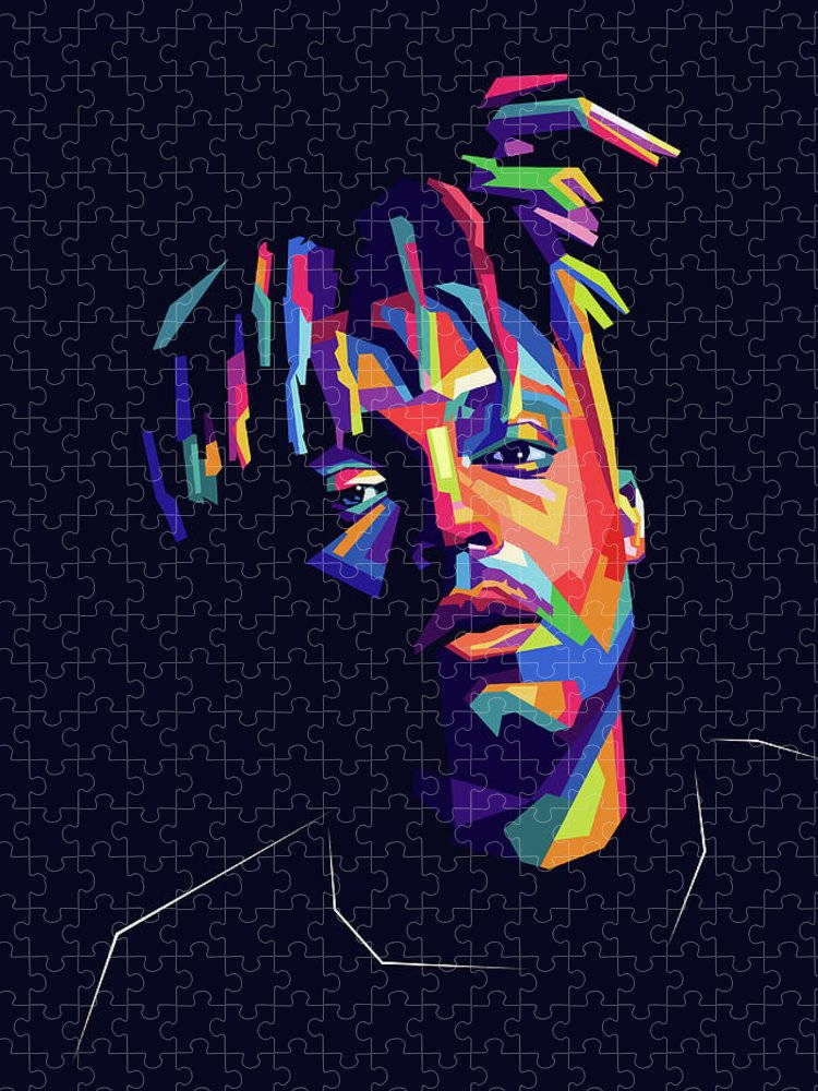 Juice WRLD, colorful angular shards, geometric portrait, SD Phone Wallpaper