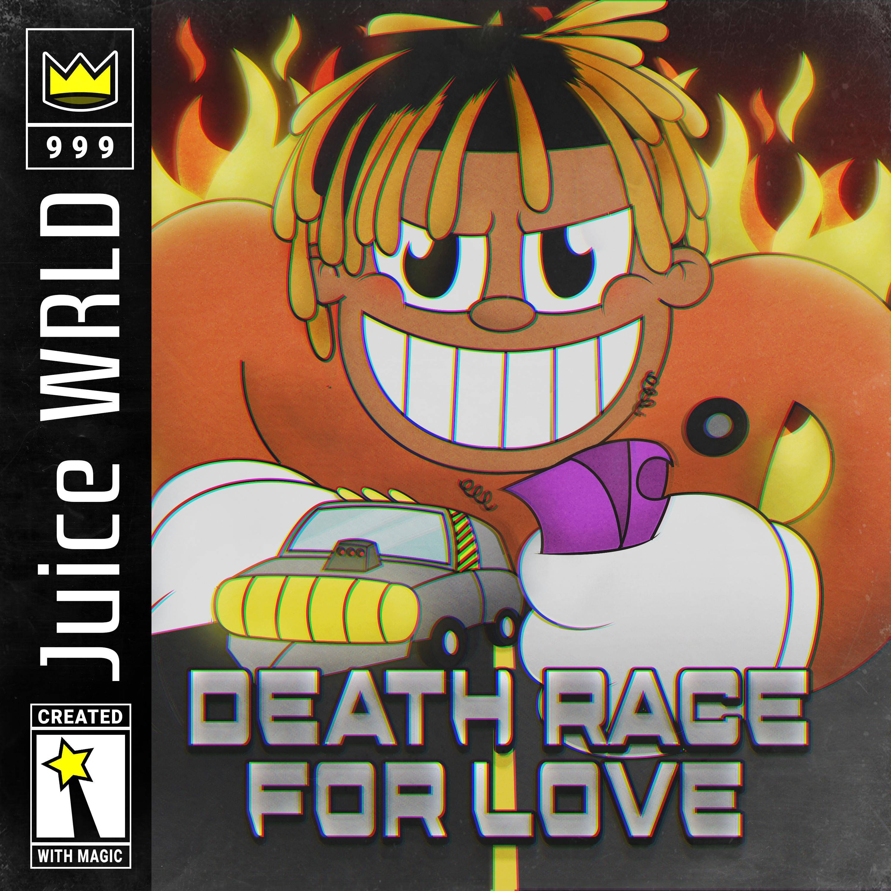Juice Wrld, cartoon character, fiery hair, 2K Desktop Wallpaper
