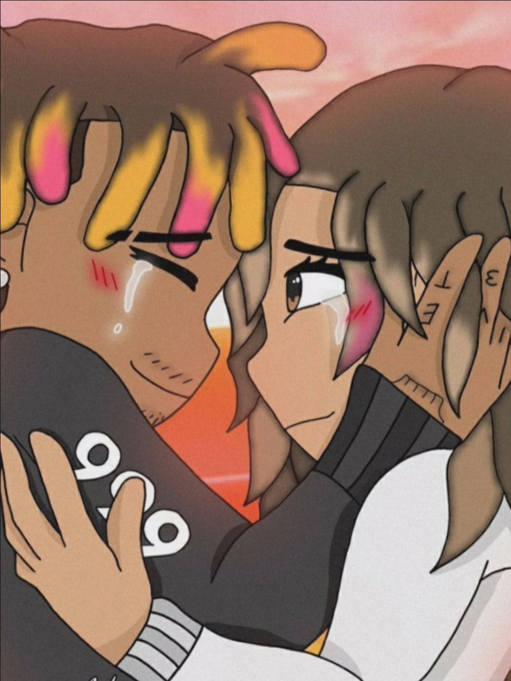 Juice WRLD, Ally, pink sunset sky, HD Phone Wallpaper