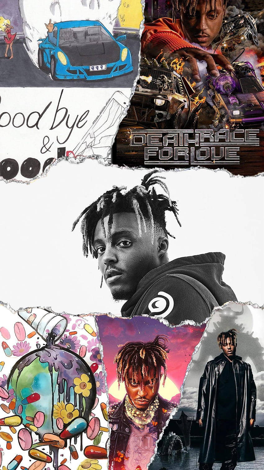 Juice Wrld, blue sports car, dripping globe, HD Phone Wallpaper