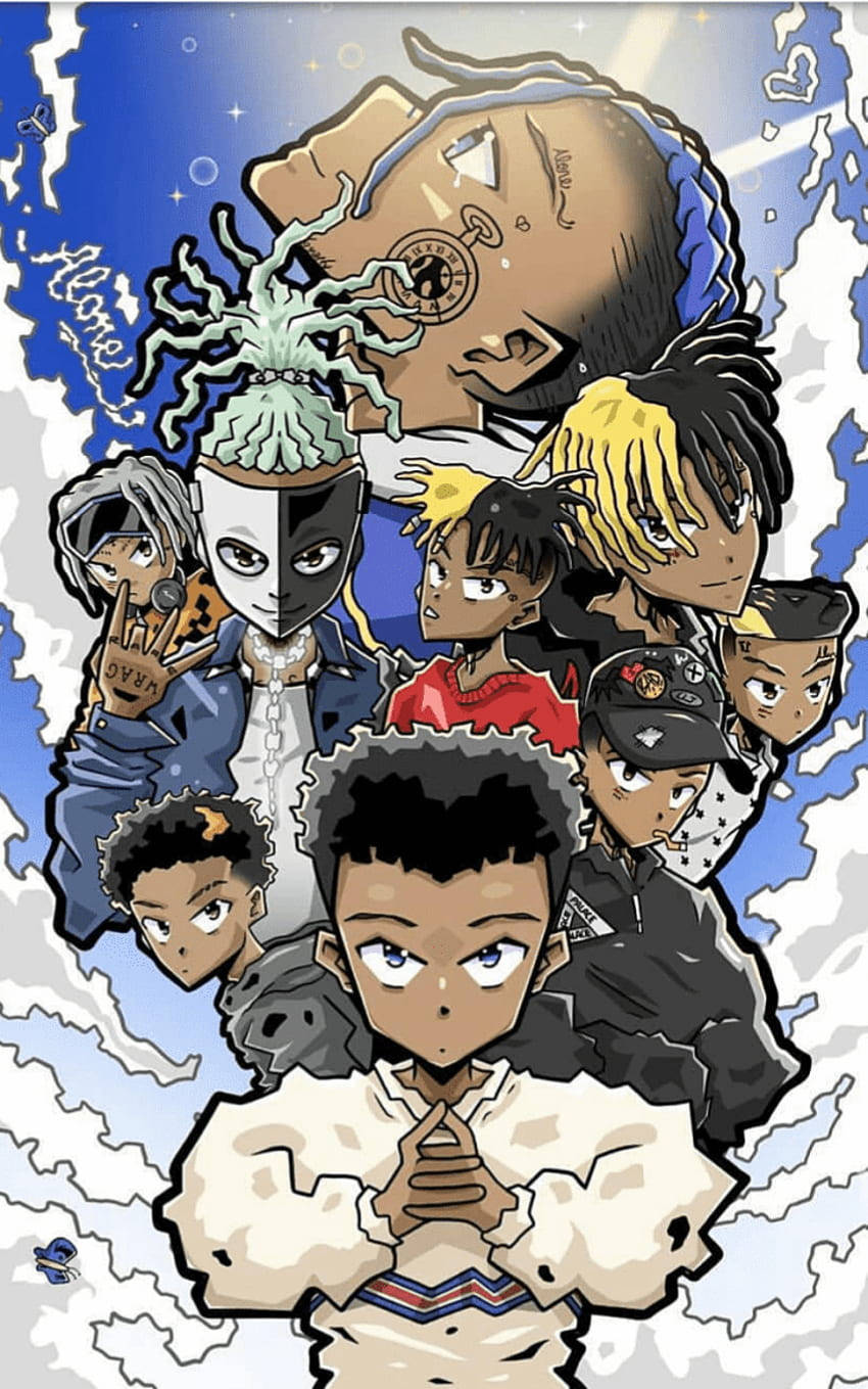 Juice Wrld, funky art, anime-style illustration, HD Phone Wallpaper