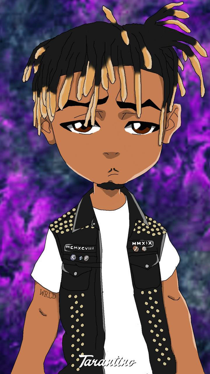 Juice Wrld Anime, purple, cosmic background, HD Phone Wallpaper