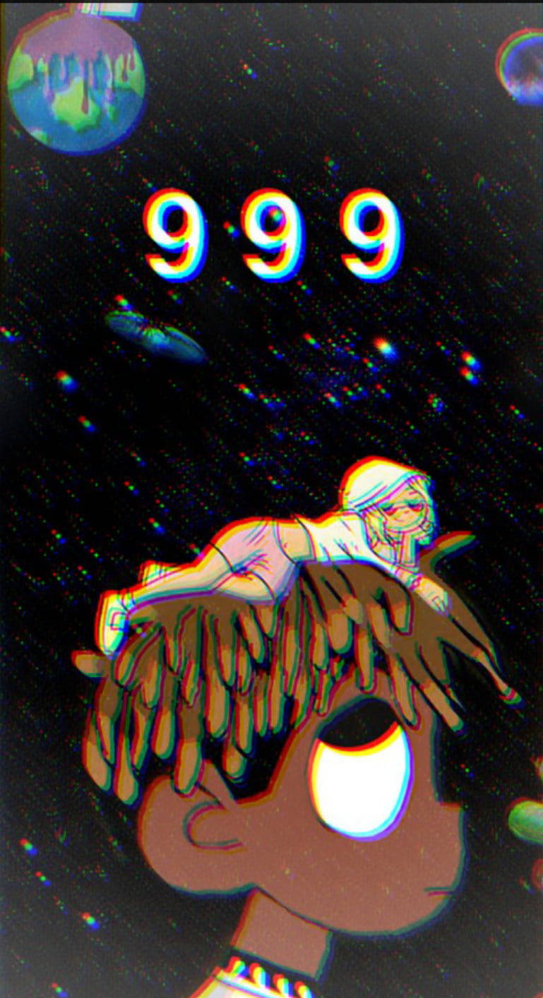Juice Wrld Anime, glowing eyes, space, HD Phone Wallpaper