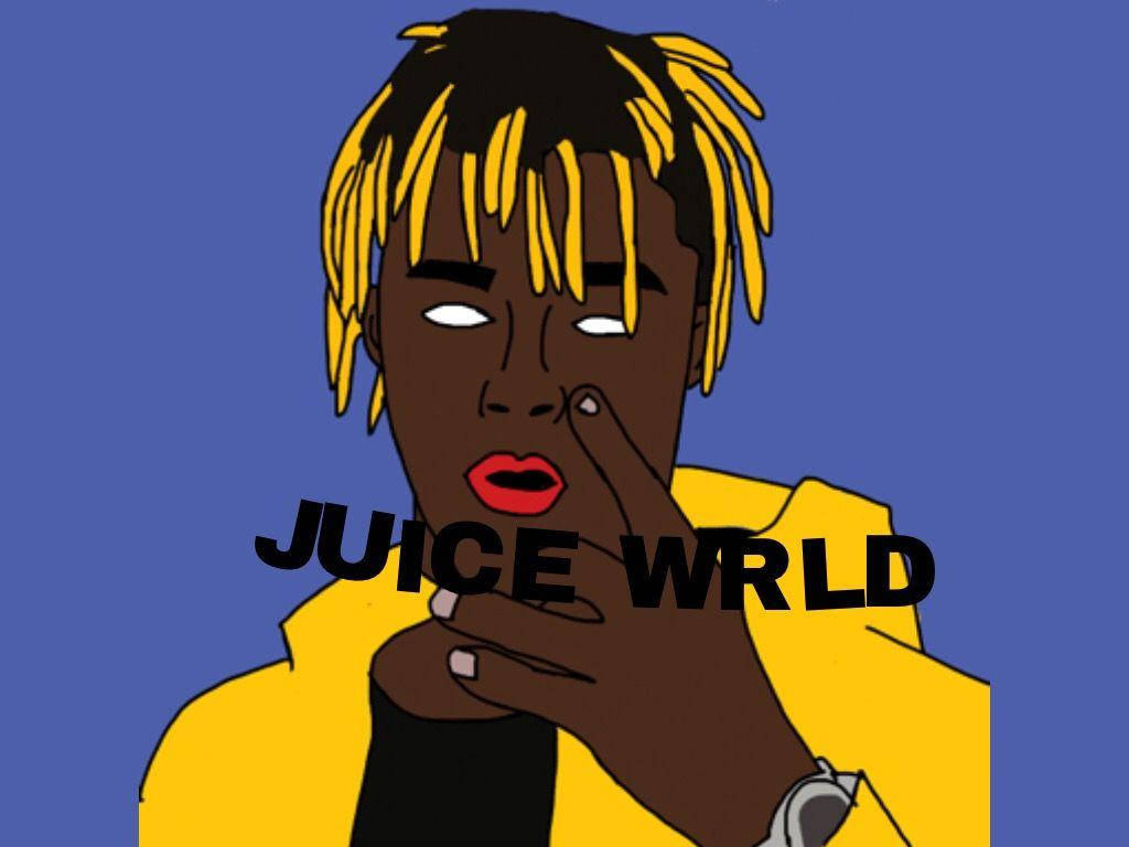 Juice WRLD, yellow dreadlocks, red lips, SD Desktop Wallpaper