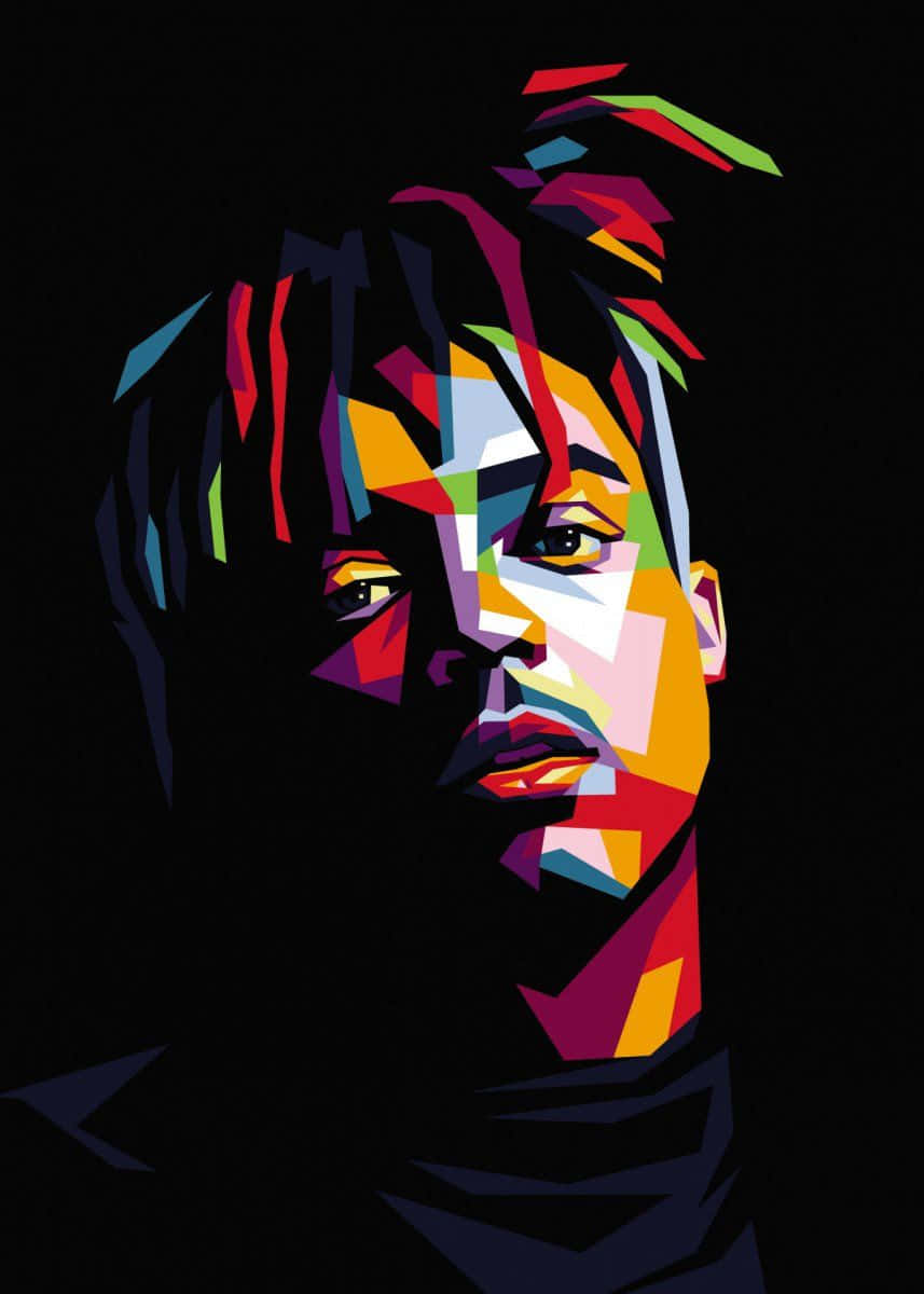 Juice WRLD, geometric portrait, multicolored angular facets, SD Phone Wallpaper