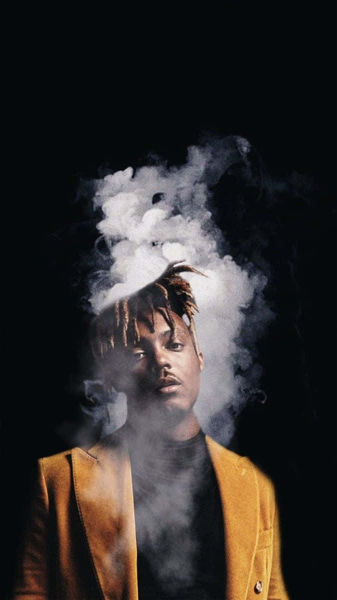 Juice Wrld, mustard yellow blazer, thick smoke, SD Phone Wallpaper
