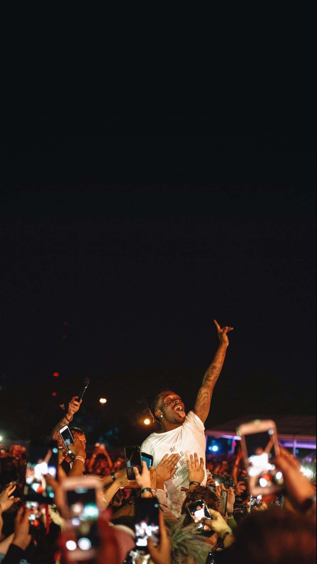 Juice Wrld, nighttime concert, glowing phone screens, Full HD Phone Wallpaper