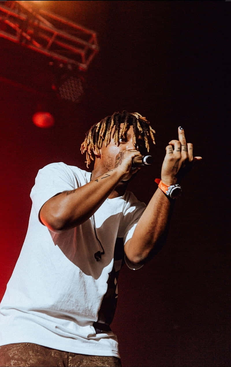 Juice Wrld, concert, red stage lights, SD Phone Wallpaper