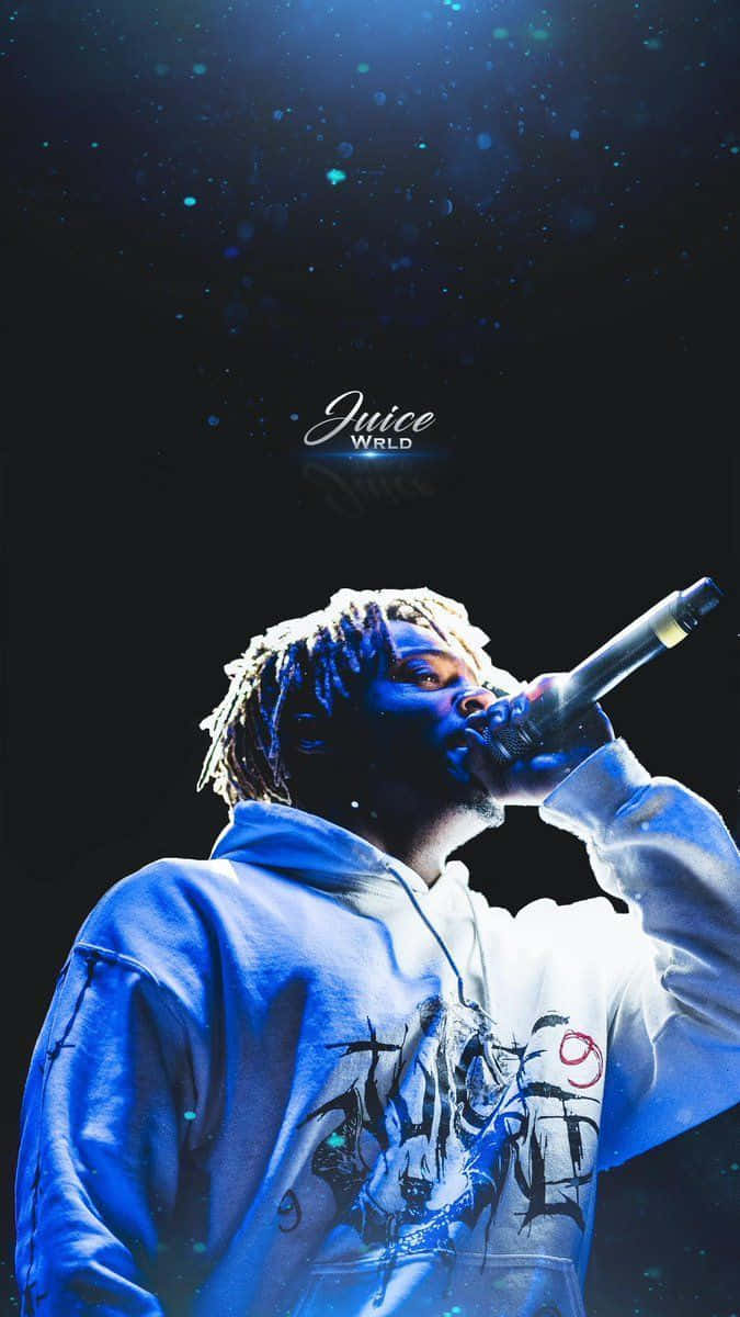 Juice WRLD, iPhone, blue stage lights, SD Phone Wallpaper