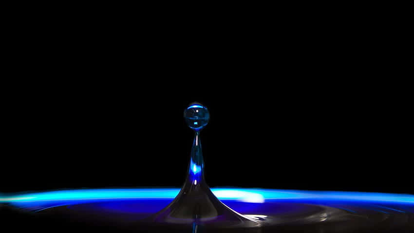 lit iphone, blue water droplet, glowing blue liquid surface, SD Desktop Wallpaper