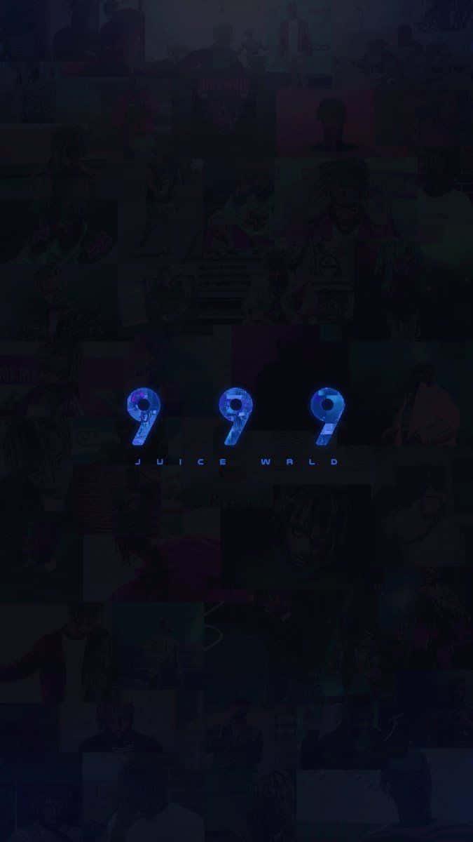 Juice Wrld, 999, glowing blue, SD Phone Wallpaper