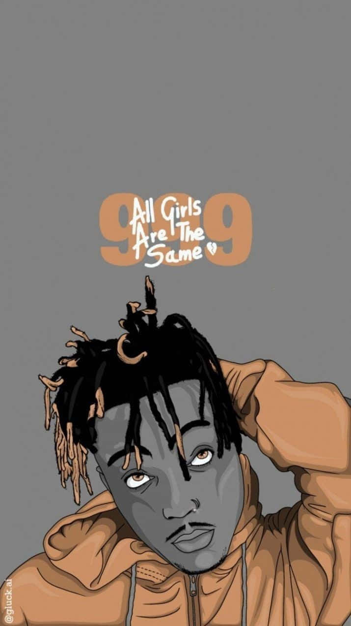 Juice Wrld, dreadlocks, orange hoodie, SD Phone Wallpaper
