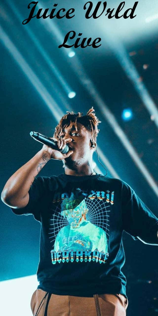 Juice Wrld, live on stage, dramatic blue spotlights, HD Phone Wallpaper