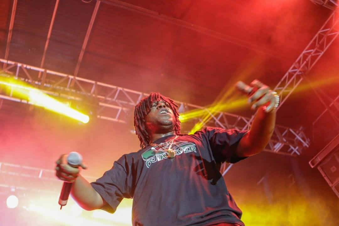 Juice Wrld, red dreadlocks, vibrant red and yellow lights, SD Desktop Wallpaper