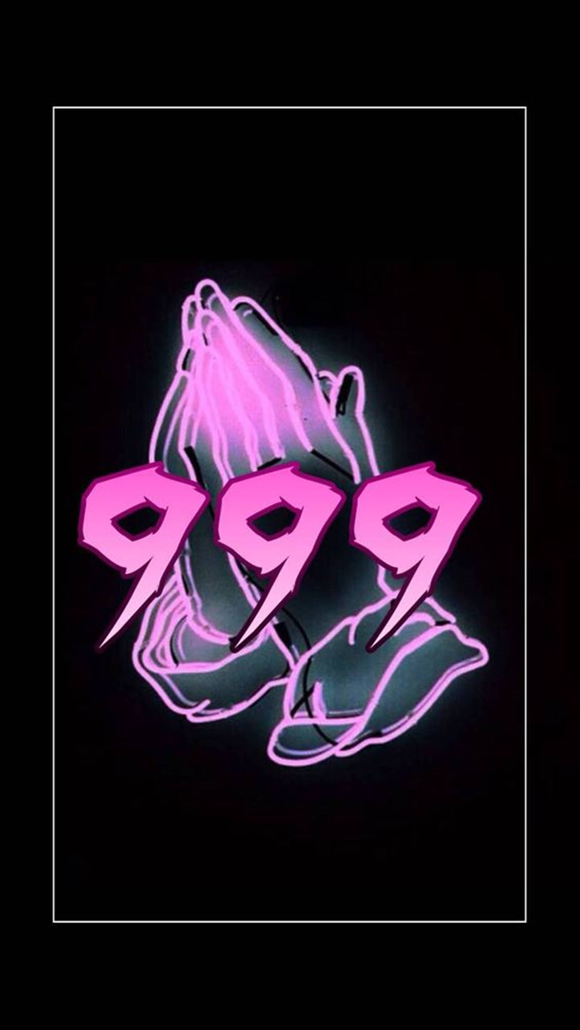 Juice WRLD Logo, pink prayer, neon pink, 2K Phone Wallpaper