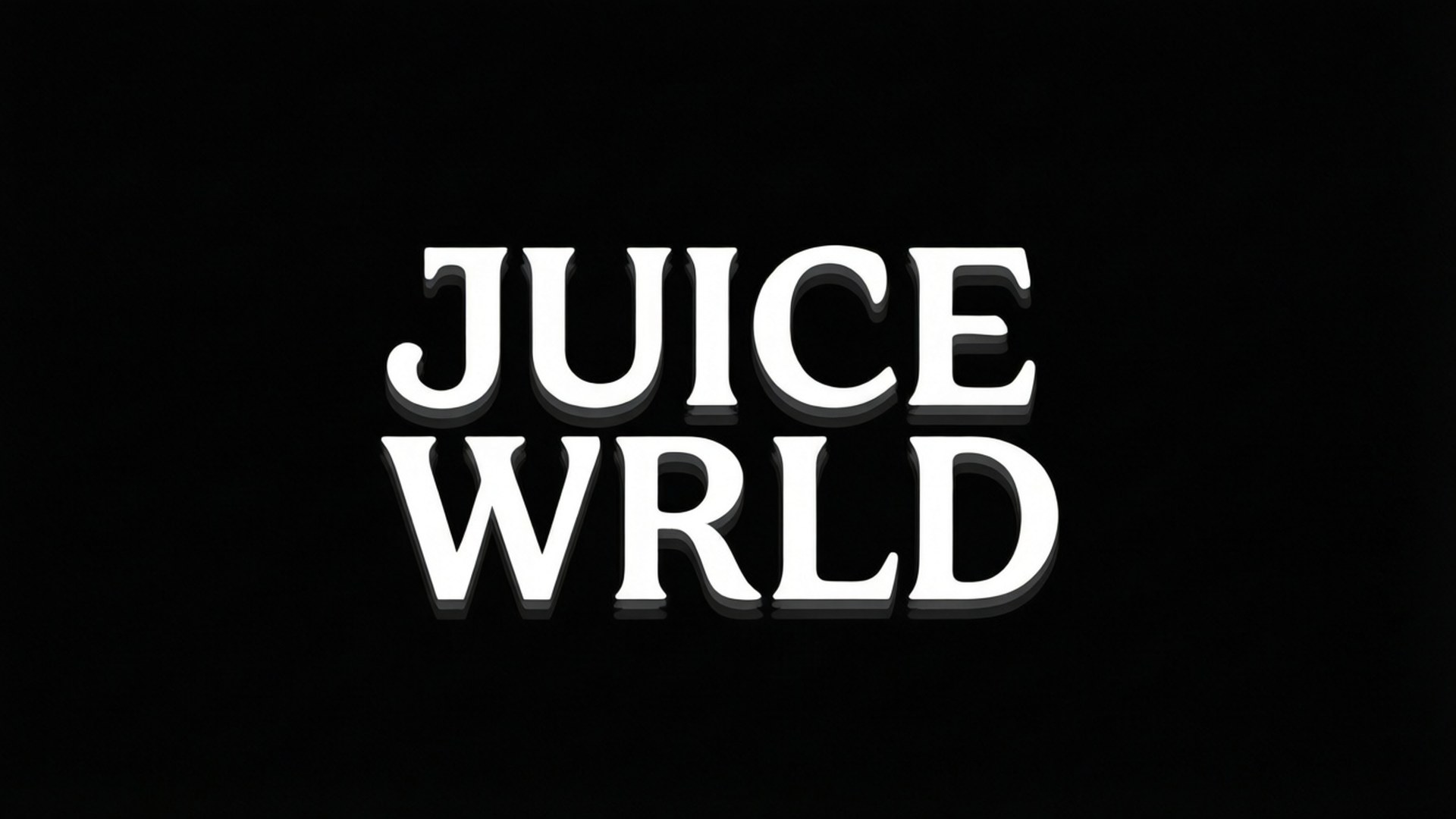 Juice Wrld, black background, white 3D text, Full HD Desktop Wallpaper