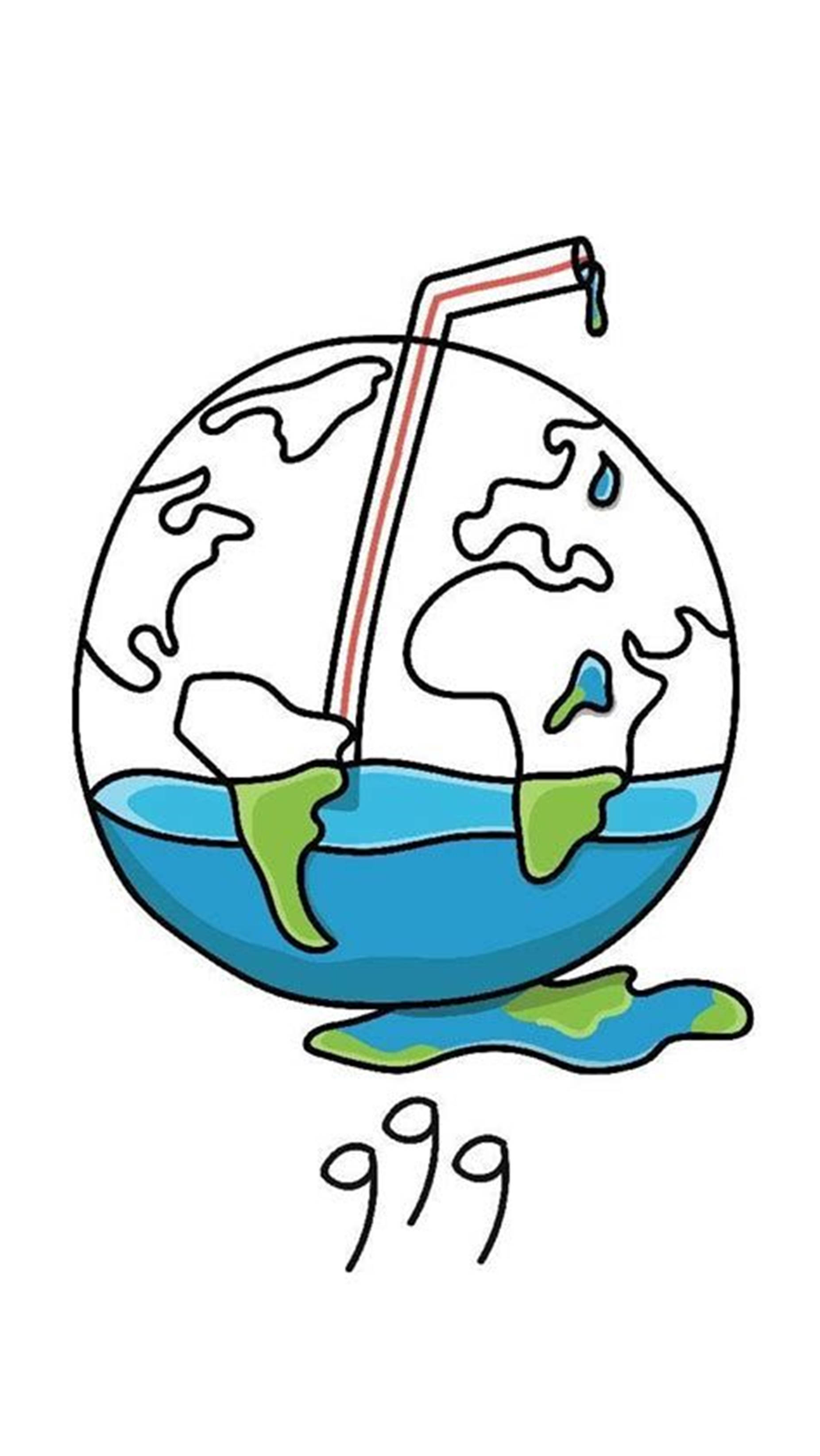 Juice WRLD Logo 999, cartoon Earth, drink with a straw, 2K Phone Wallpaper