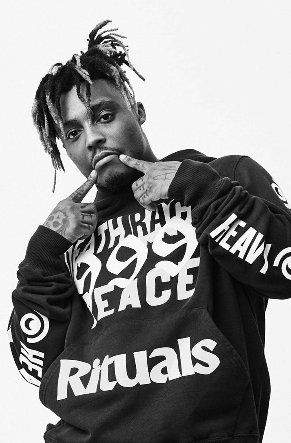 Juice Wrld, dreadlocks, graphic hoodie, HD Phone Wallpaper
